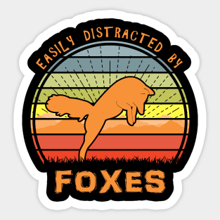 Easily Distracted By Foxes Sticker